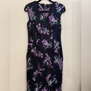 Floral Black and Purple Dress